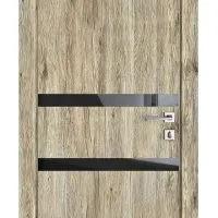 ШИ дверь DO-613 Рустик натуральный/стекло Черное