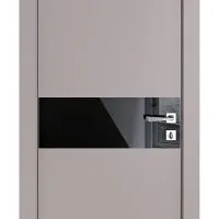 Дверь межкомнатная DO-509 Серый бархат/стекло Черное