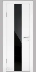 ШИ дверь DO-610 Белый бархат/стекло Черное