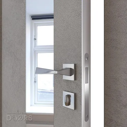 Дверь межкомнатная DO-504 Бетон светлый/Зеркало