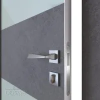 Дверь межкомнатная DO-508 Бетон темный/стекло Белое