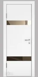 ШИ дверь DO-602 Белый бархат/зеркало Бронза