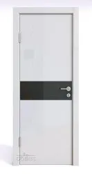 ШИ дверь DO-609 Белый глянец/стекло Черное