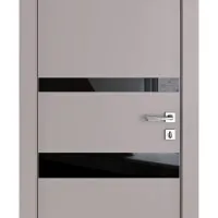 ШИ дверь DO-612 Серый бархат/стекло Черное