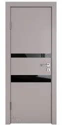 ШИ дверь DO-612 Серый бархат/стекло Черное