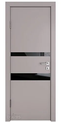 ШИ дверь DO-612 Серый бархат/стекло Черное