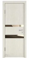 Дверь межкомнатная DO-512 Белая лиственница/зеркало Бронза