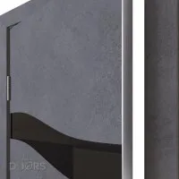 ШИ дверь DO-603 Бетон темный/стекло Черное