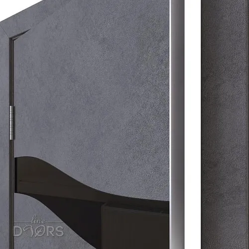ШИ дверь DO-603 Бетон темный/стекло Черное