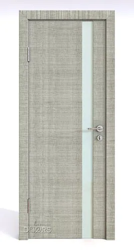 Дверь межкомнатная DO-507 Серый дуб/стекло Белое