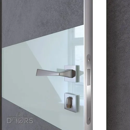 ШИ дверь DO-601 Бетон темный/стекло Белое