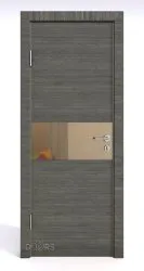 Дверь межкомнатная DO-501 Ольха темная/зеркало Бронза