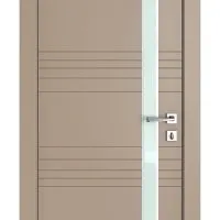 Дверь межкомнатная DO-514 Латте софт/стекло Белое