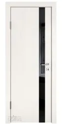Дверь межкомнатная DO-507 Белый ясень/стекло Черное