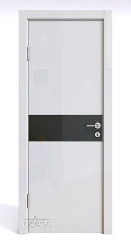 Дверь межкомнатная DO-509 Белый глянец/стекло Черное