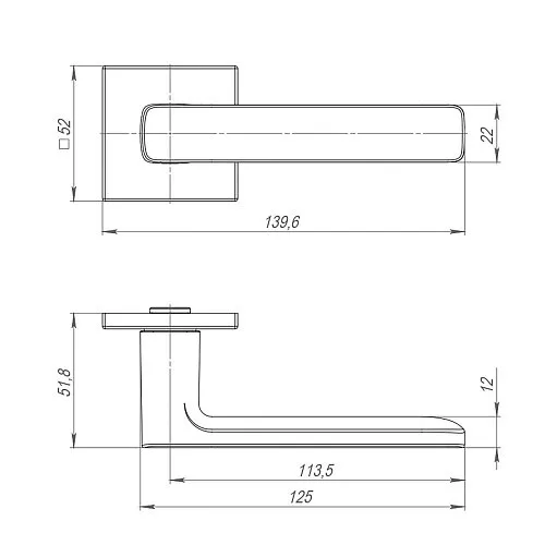 Ручка Punto (Пунто) раздельная K.ARC.Q52.VIVA SSC-16 сатин.хром