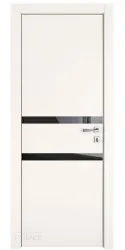Дверь межкомнатная DO-513 Сливки/стекло Черное
