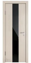 ШИ дверь DO-610 Ясень капучино/стекло Черное