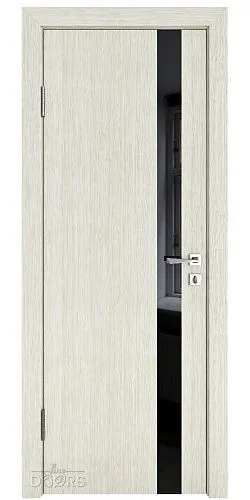 Дверь межкомнатная DO-507 Белая лиственница/стекло Черное
