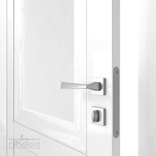 Дверь межкомнатная DO-PG2 Белый глянец/Ромб