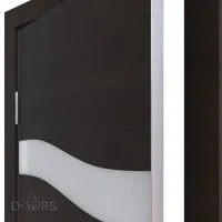 Дверь межкомнатная DO-503 Венге горизонтальный/Снег