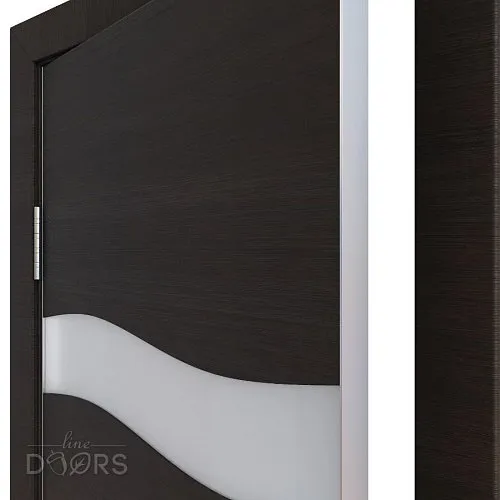 Дверь межкомнатная DO-503 Венге горизонтальный/Снег