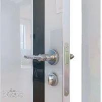 Дверь межкомнатная DO-507 Белый глянец/стекло Черное