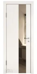 ШИ дверь DO-604 Белый ясень/зеркало Бронза