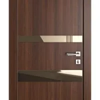 ШИ дверь DO-612 Орех тисненый/зеркало Бронза