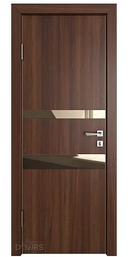 ШИ дверь DO-612 Орех тисненый/зеркало Бронза