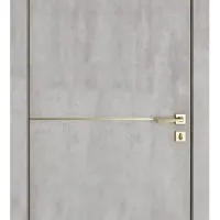 Дверь межкомнатная DG-522 Бетон светлый/молдинг золотой
