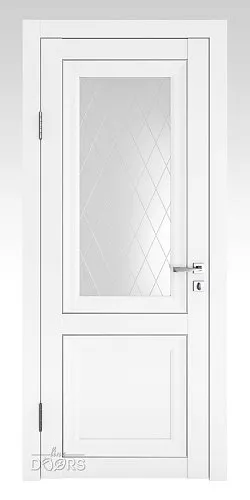 Дверь межкомнатная DO-PG2 Белый бархат/Ромб