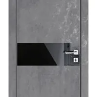 ШИ дверь DO-609 Бетон темный/стекло Черное