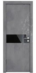 ШИ дверь DO-609 Бетон темный/стекло Черное