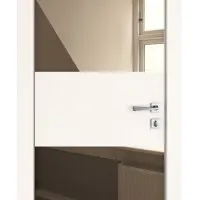 Дверь межкомнатная DO-508 Сливки/зеркало Бронза