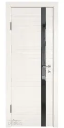 Дверь межкомнатная DO-514 Белый ясень/стекло Черное