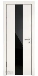 ШИ дверь DO-610 Белый ясень/стекло Черное