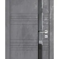 Дверь межкомнатная DO-514 Бетон темный/стекло Черное