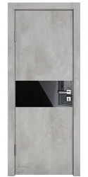 ШИ дверь DO-601 Бетон светлый/стекло Черное