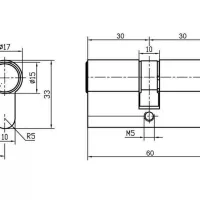 Ключевой цилиндр R60C AB / HS R60C AB
