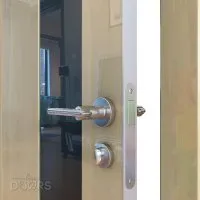 Дверь межкомнатная DO-504 Анегри светлый/стекло Черное