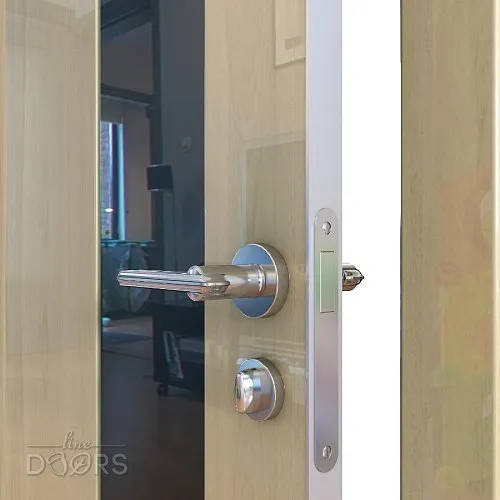 Дверь межкомнатная DO-504 Анегри светлый/стекло Черное