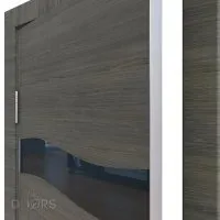 ШИ дверь DO-603 Ольха темная/стекло Черное