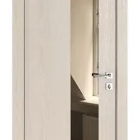 Дверь межкомнатная DO-504 Ясень капучино/зеркало Бронза