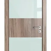 ШИ дверь DO-608 Орех седой светлый/стекло Белое
