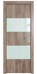 ШИ дверь DO-608 Орех седой светлый/стекло Белое