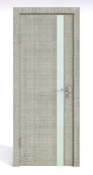 ШИ дверь DO-607 Серый дуб/стекло Белое