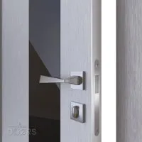 Дверь межкомнатная DO-504 Металлик/стекло Черное