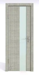 Дверь межкомнатная DO-504 Серый дуб/стекло Белое