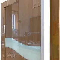 Дверь межкомнатная DO-503 Анегри темный/стекло Белое